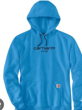 Carhartt Bright Blue Logo Pullover Hoodie